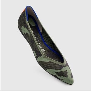 Rothys The Point Olive Camo Women's Flat Shoes